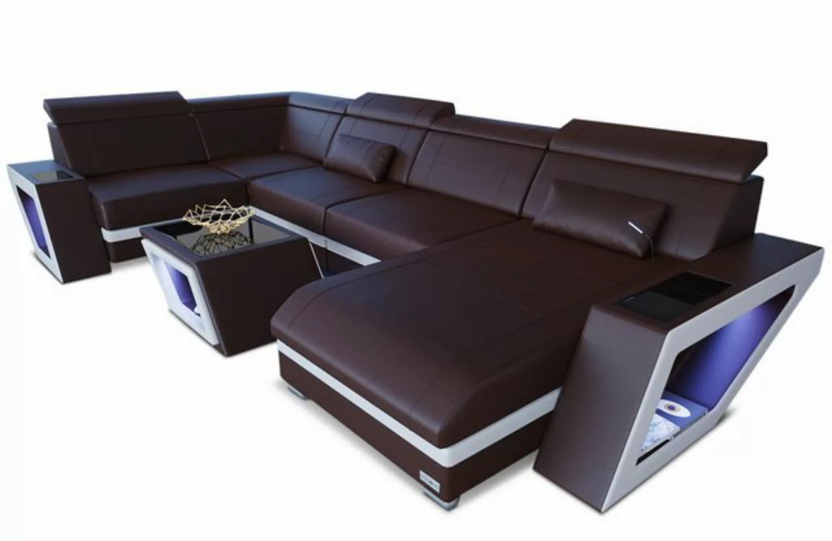 Sofa Dreams Wohnlandschaft Ledersofa Catania U Form Couch Leder Sofa, mit L günstig online kaufen