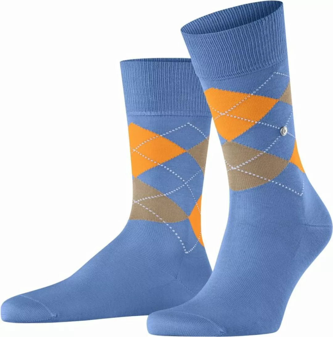 Burlington Manchester Socken Kariert Blau 6551 - Größe 40-46 günstig online kaufen
