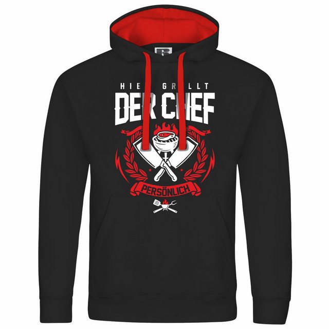 deinshirt Kapuzenpullover Herren Kapuzenpullover Hier grillt der Chef noch günstig online kaufen