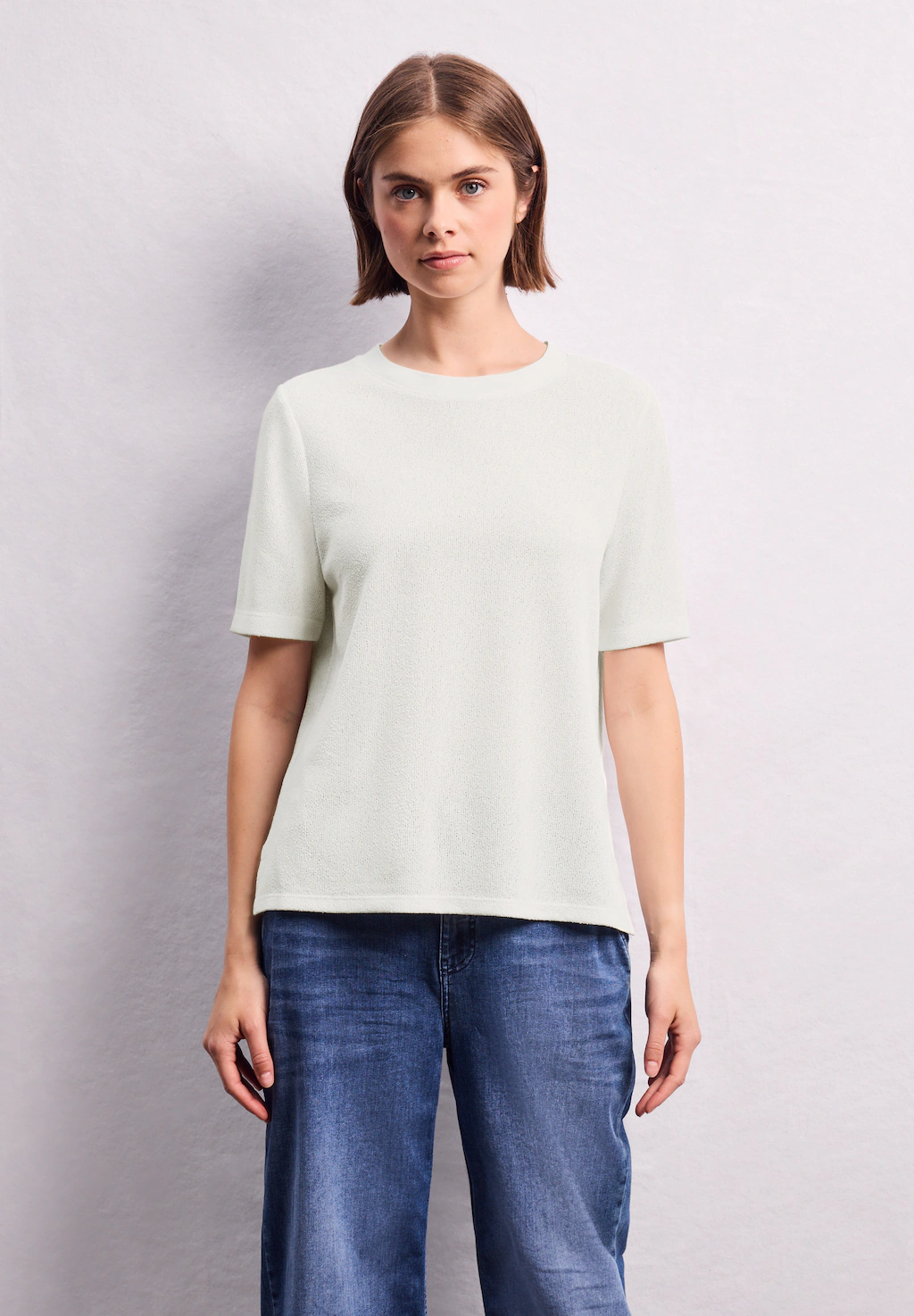STREET ONE STUDIO T-Shirt, aus elastischem Materialmix günstig online kaufen
