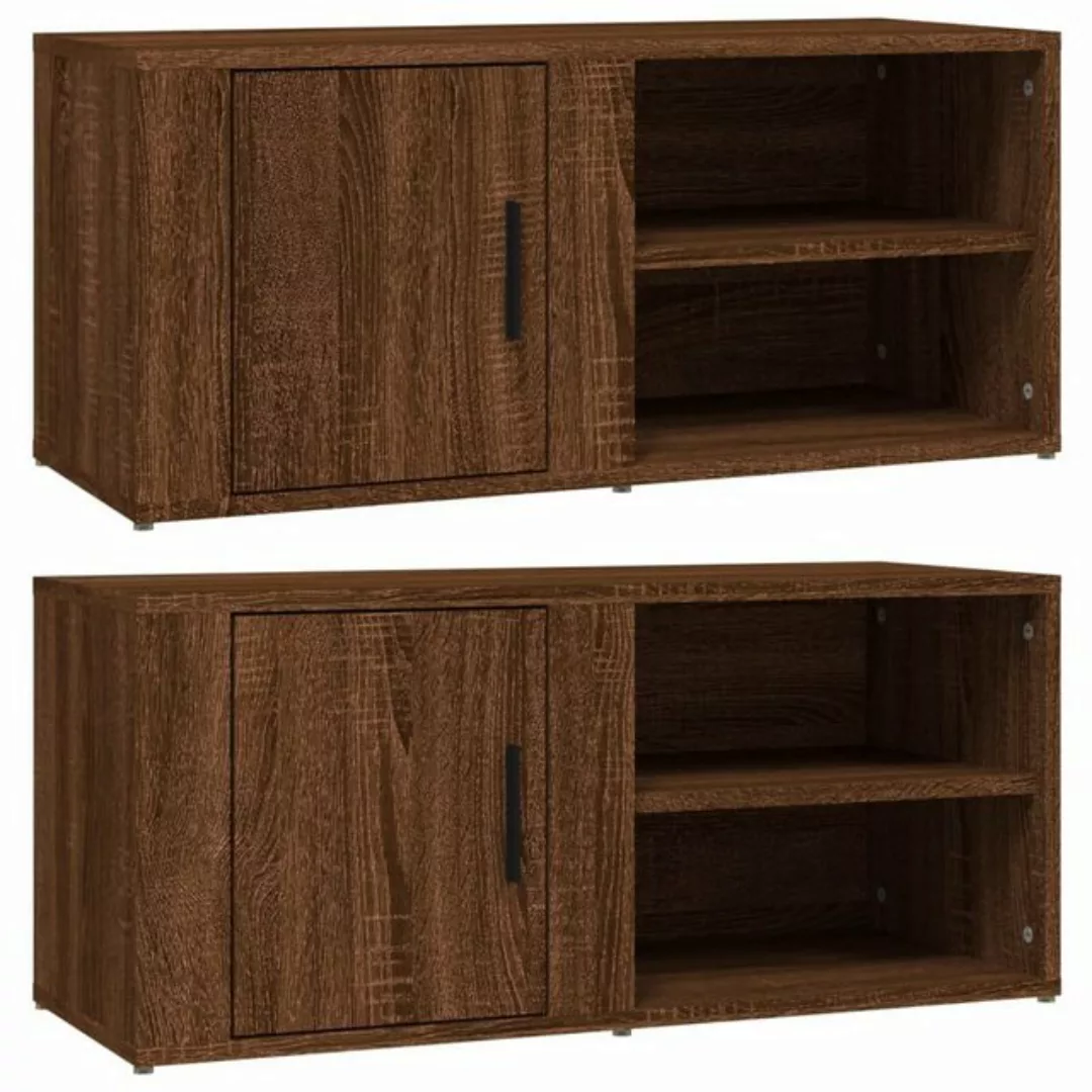 furnicato TV-Schrank TV-Schränke 2 Stk. Braun Eiche 80x31,5x36 cm Holzwerks günstig online kaufen