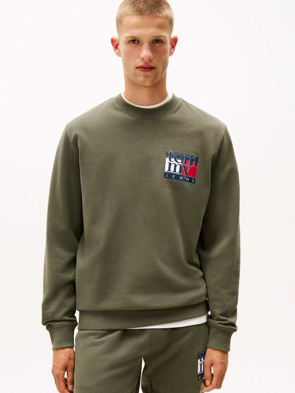 Tommy Jeans Sweatshirt "TJM RWB FLAG", Rundhals, regular fit, Print, Rippbü günstig online kaufen