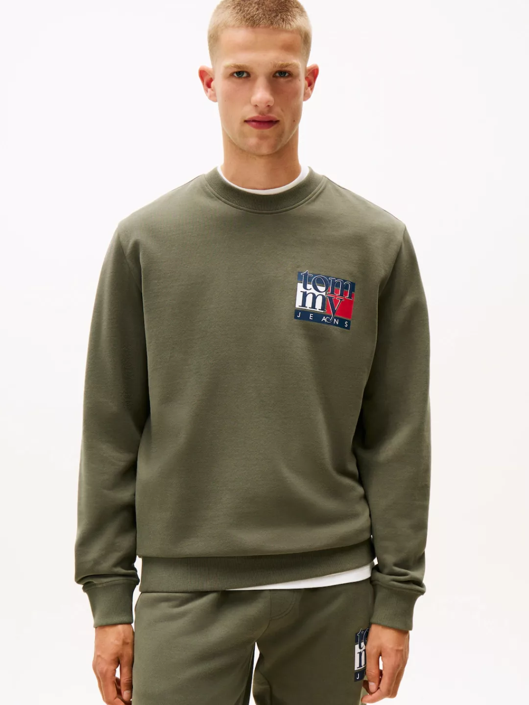 Tommy Jeans Sweatshirt "TJM RWB FLAG", Rundhals, regular fit, Print, Rippbü günstig online kaufen