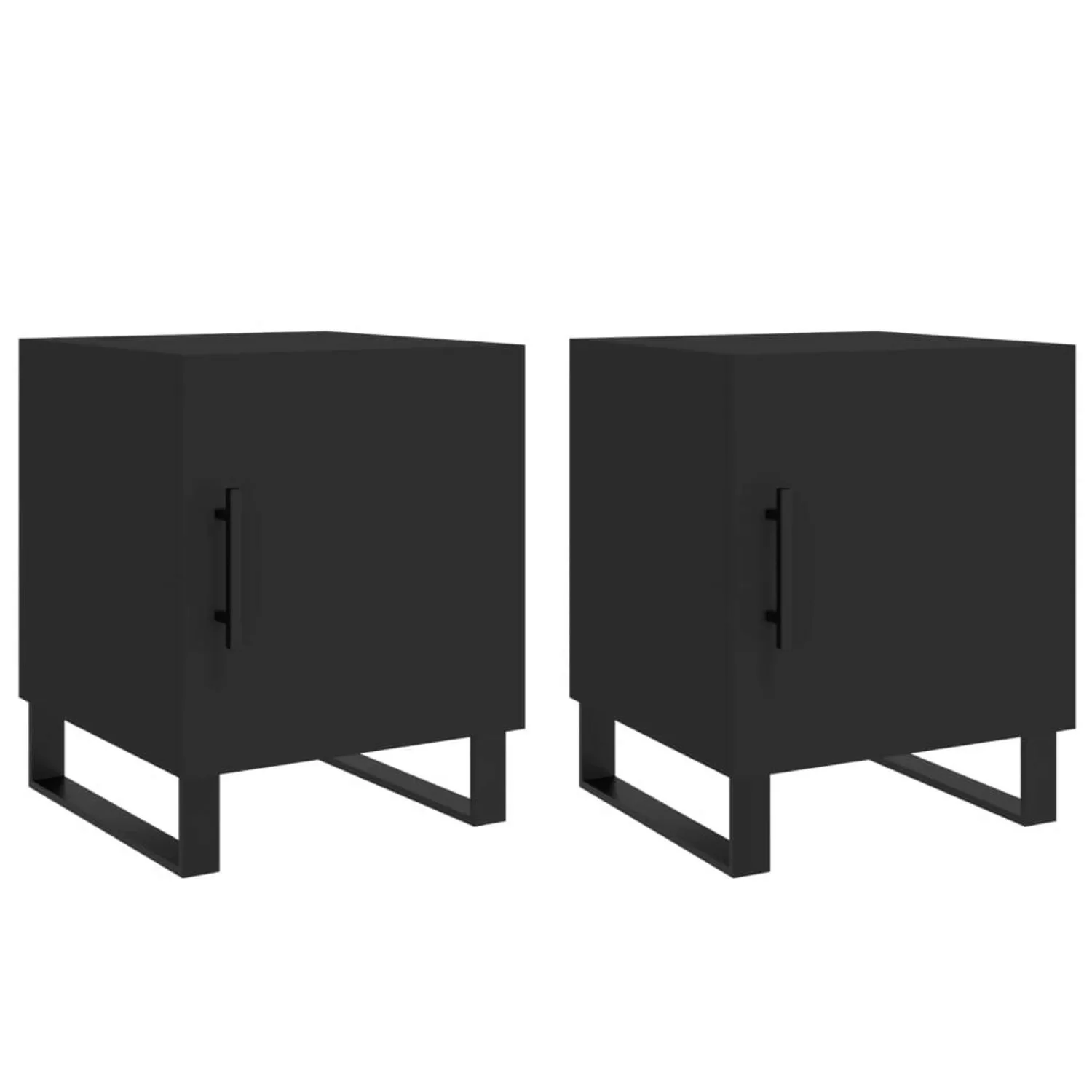 vidaXL Nachttische 2 Stk Schwarz 40x40x50 cm Holzwerkstoff Modell 1 günstig online kaufen