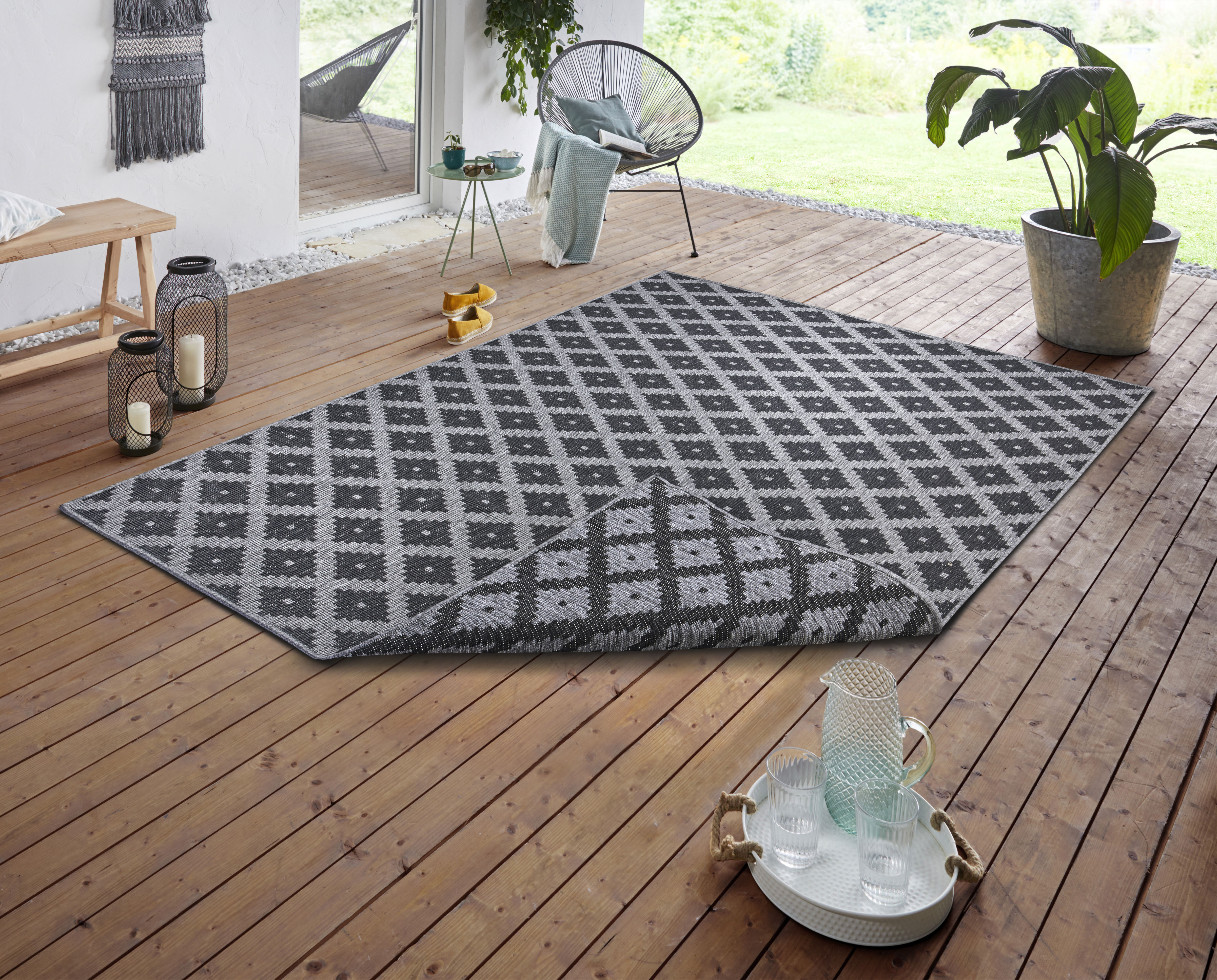 NORTHRUGS Teppich »Nizza Wendeteppich«, rechteckig, 5 mm Höhe, In-& Outdoor günstig online kaufen