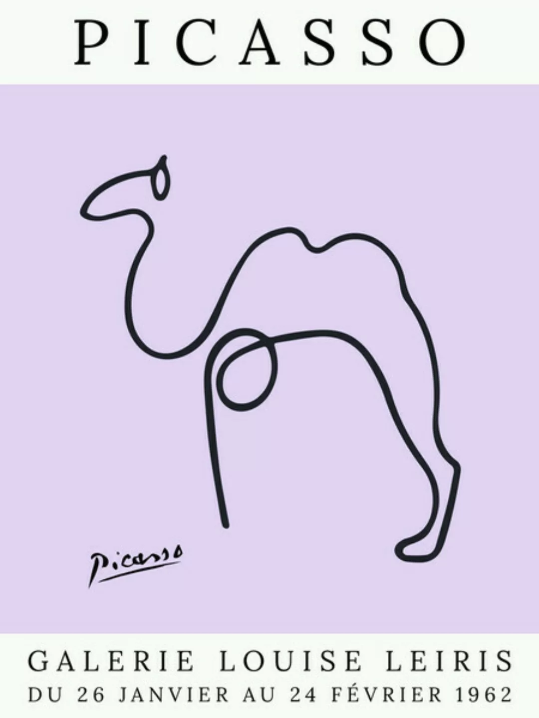 Poster / Leinwandbild - Picasso Kamel – Lila günstig online kaufen
