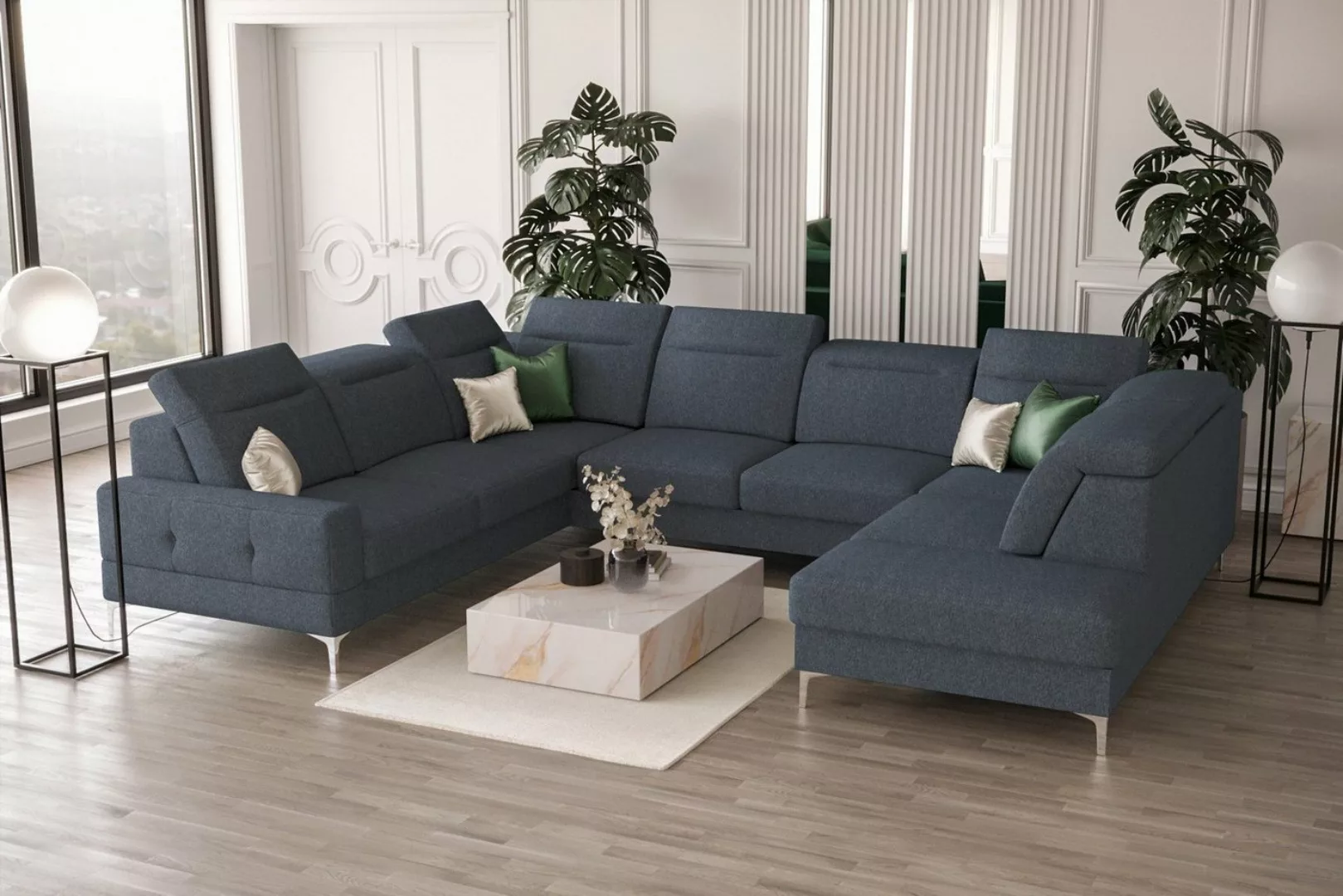 Möbel für Dich Wohnlandschaft XXL Malibu Max1 in U-Form, Schlaffunktion, 2 günstig online kaufen