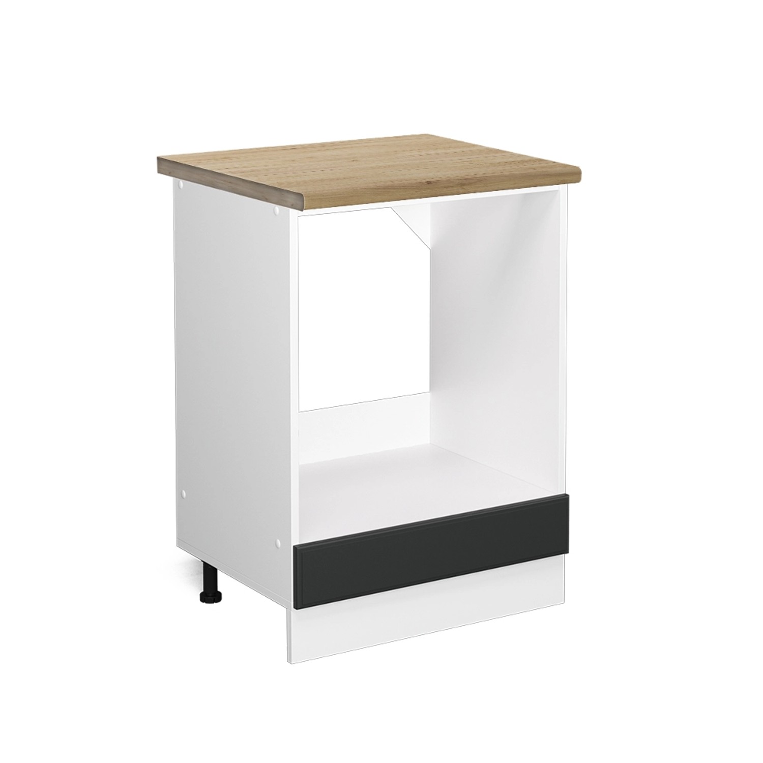 Vicco Herdumbauschrank R-Line Anthrazit Landhaus/Weiß 60 cm AP Eiche günstig online kaufen