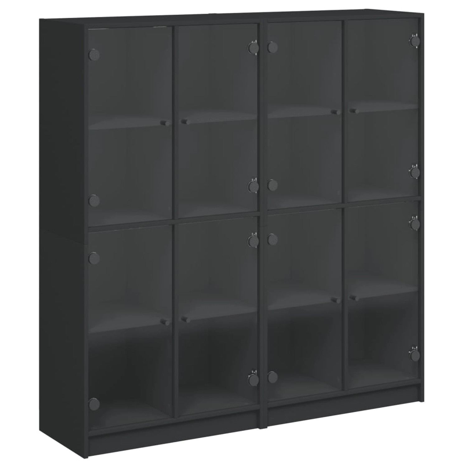 vidaXL Bücherschrank mit Türen Schwarz 136x37x142 cm Holzwerkstoff günstig online kaufen