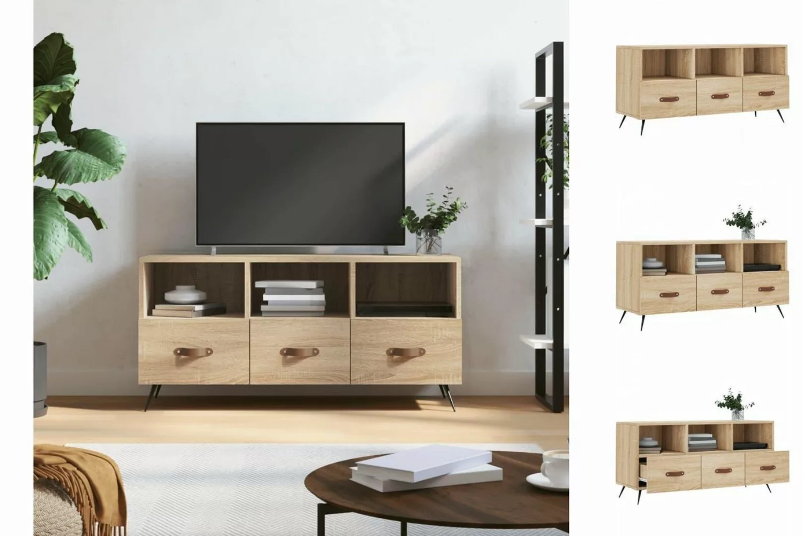 vidaXL TV-Schrank TV-Schrank Sonoma-Eiche 102x36x50 cm Holzwerkstoff günstig online kaufen