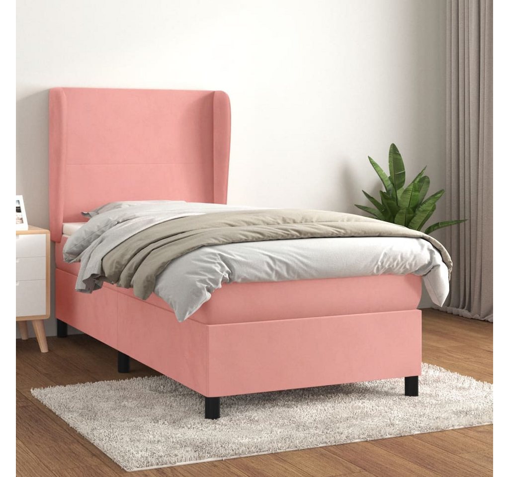 vidaXL Boxspringbett Boxspringbett mit Matratze Rosa 80x200 cm Samt Bett Be günstig online kaufen