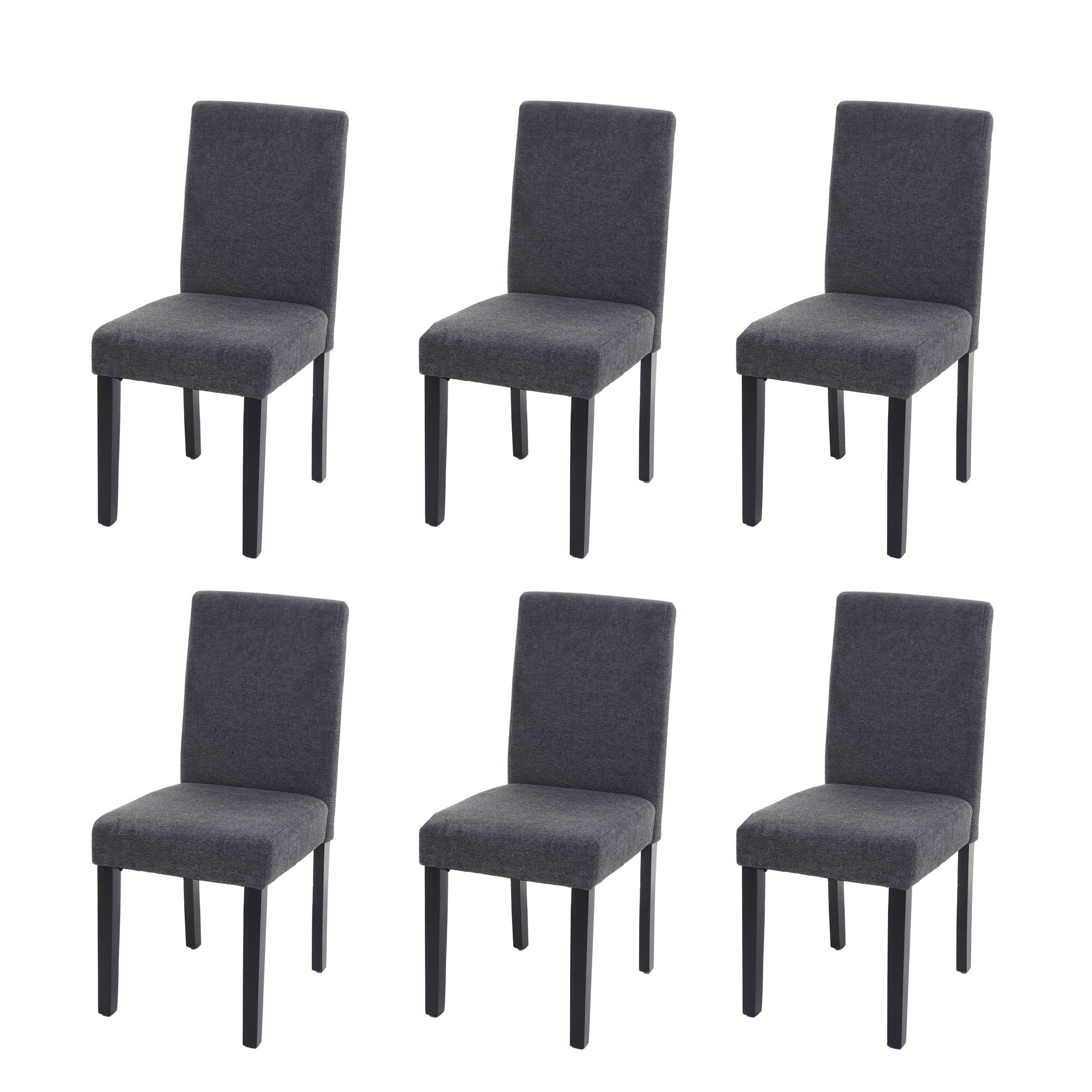 MCW Esszimmerstuhl Littau 6er-Set Textil Anthrazitgrau Dunkle Beine günstig online kaufen
