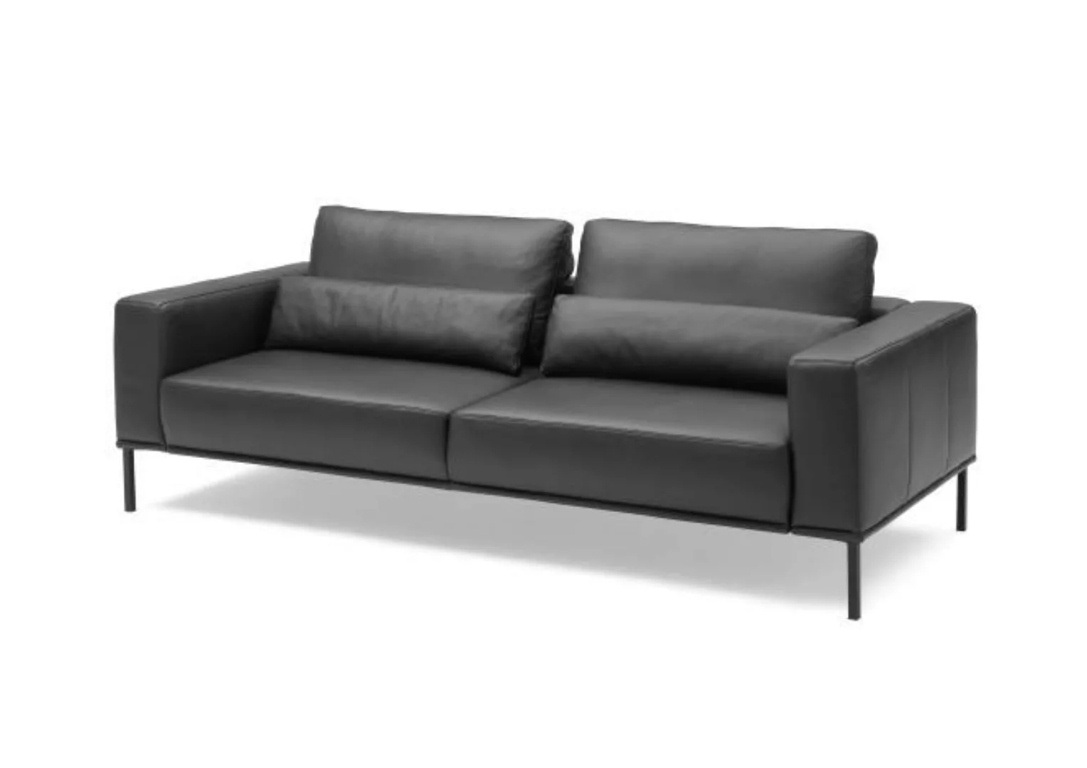 Ledersofa 3-Sitzer Schwarz von Musterring 242 cm breit JustB! PM100 günstig online kaufen