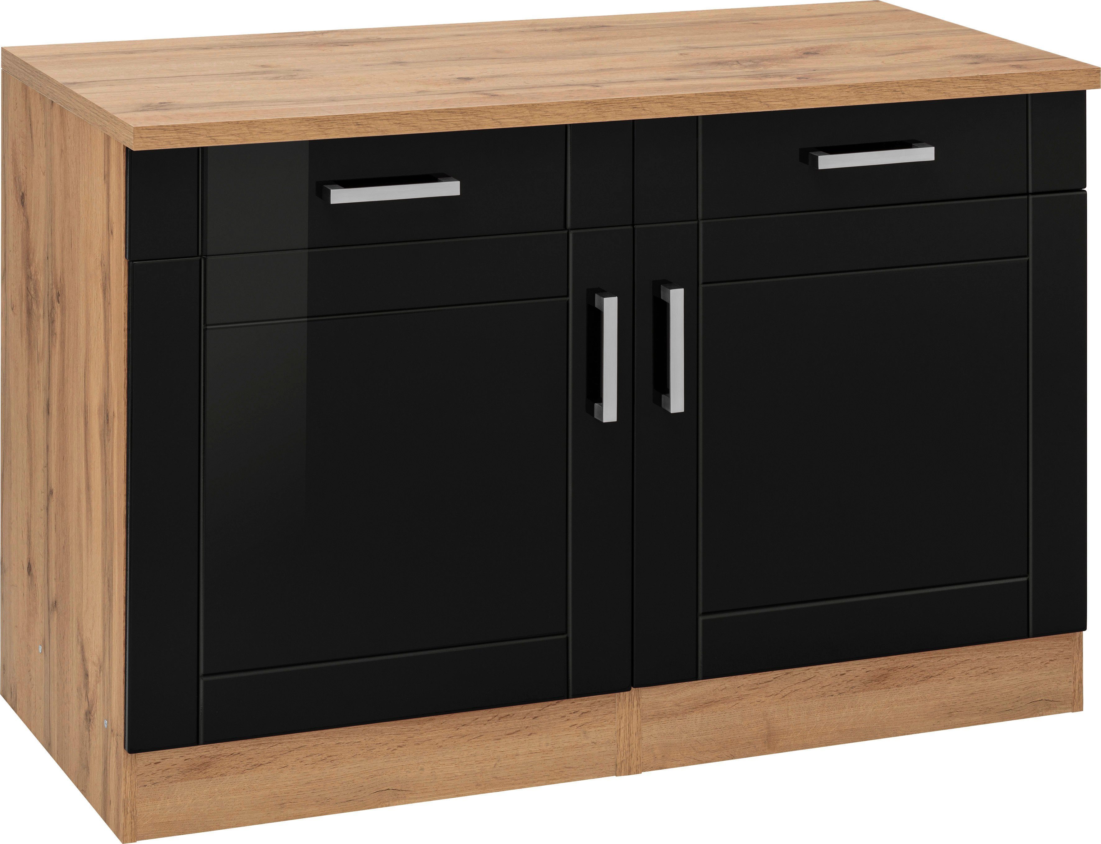 KOCHSTATION Unterschrank "KS-Tinnum", 120 cm breit, Metallgriffe, MDF Front günstig online kaufen