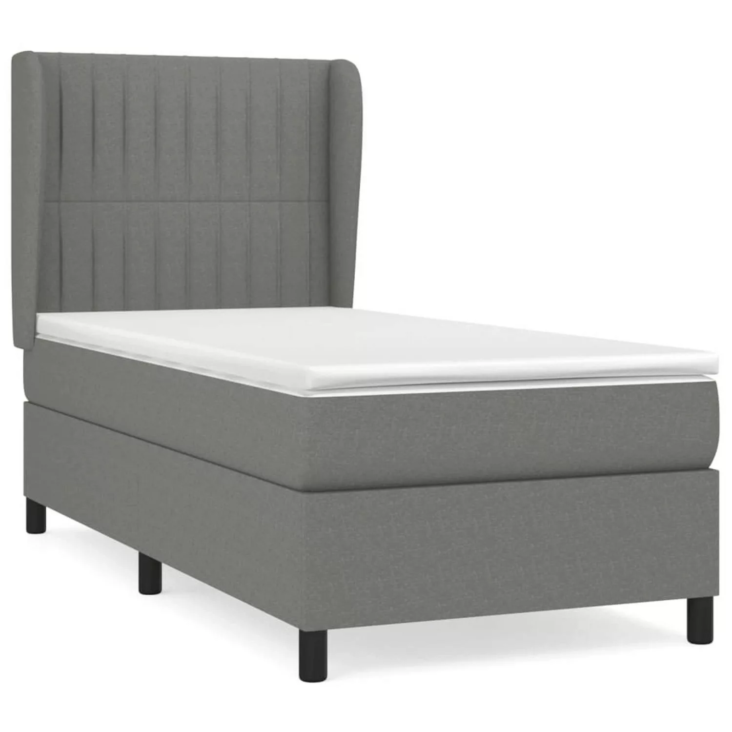 vidaXL Boxspringbett mit Matratze Dunkelgrau 90x190 cm Stoff1394723 günstig online kaufen