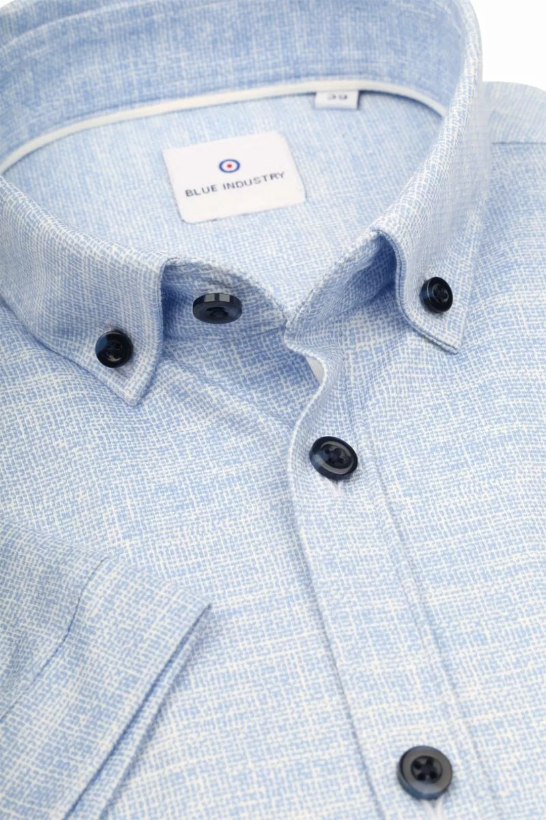 Blue Industry Short Sleeve Hemd Druck Blau - Größe 38 günstig online kaufen