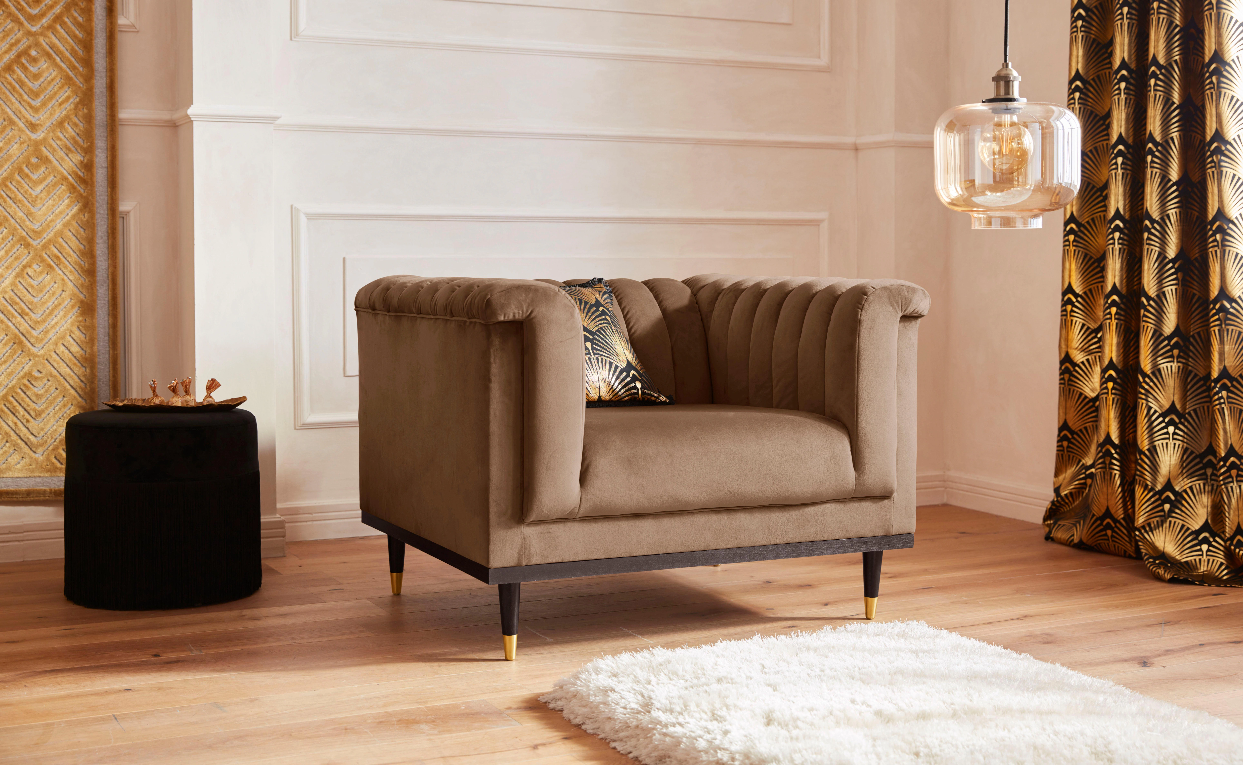 Guido Maria Kretschmer Home&Living Sessel "Chamby", mit Holzrahmen unten un günstig online kaufen