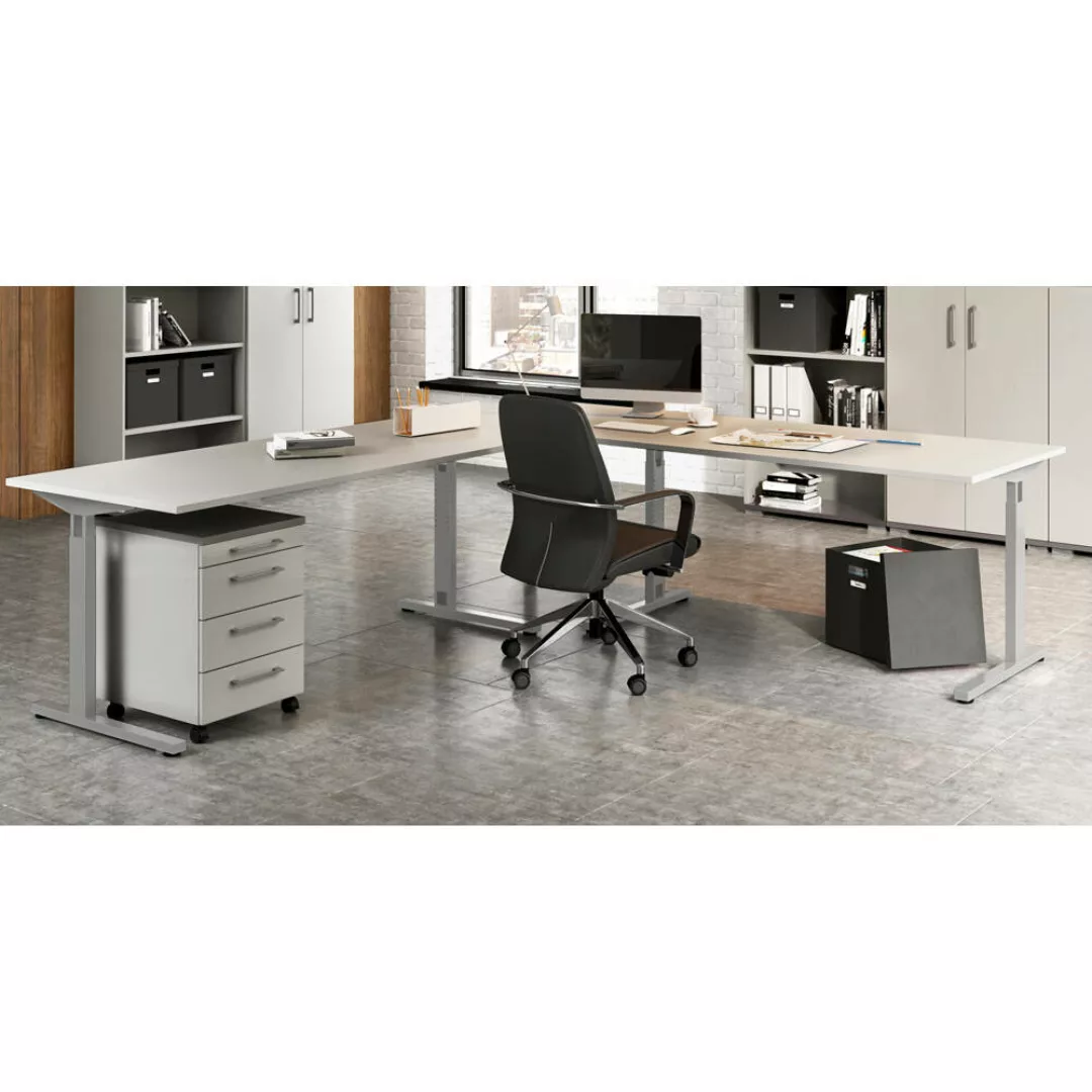 Büromöbel Set PRATO-01 in grau mit graphit günstig online kaufen