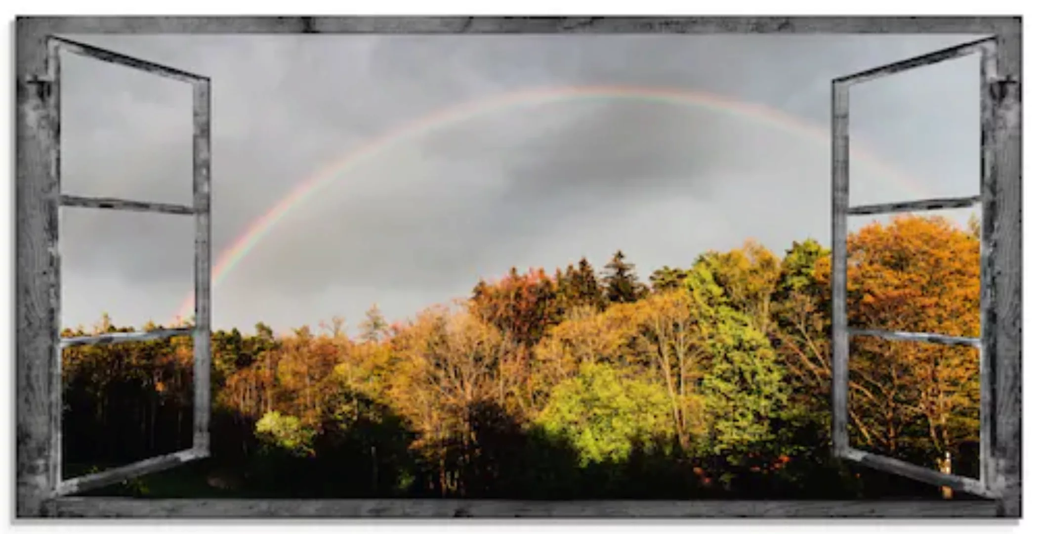 Artland Glasbild »Fensterblick - Regenbogen«, Fensterblick, (1 St.) günstig online kaufen