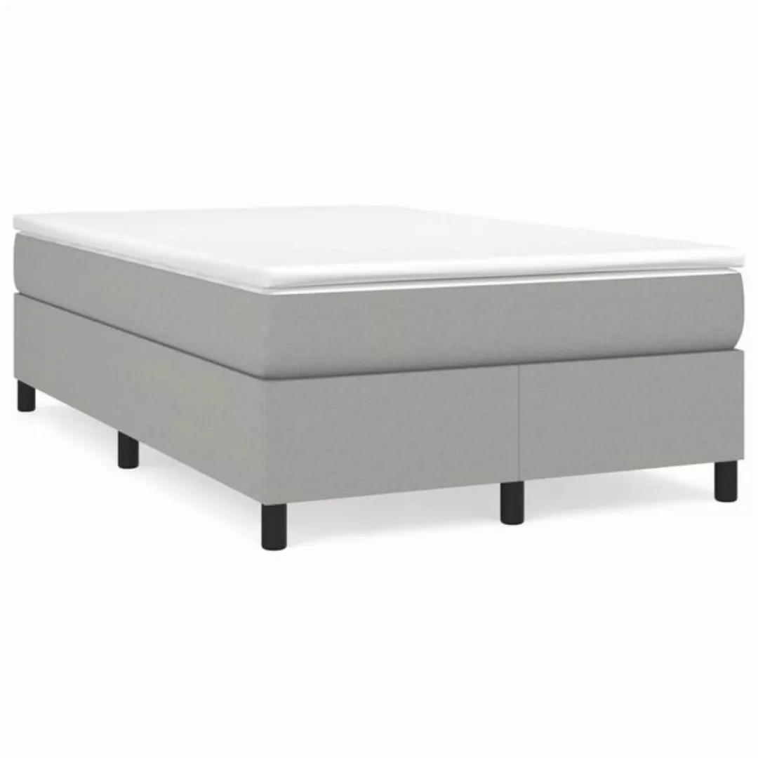 furnicato Bett Boxspringbett mit Matratze Hellgrau 120x200 cm Stoff (1-tlg) günstig online kaufen