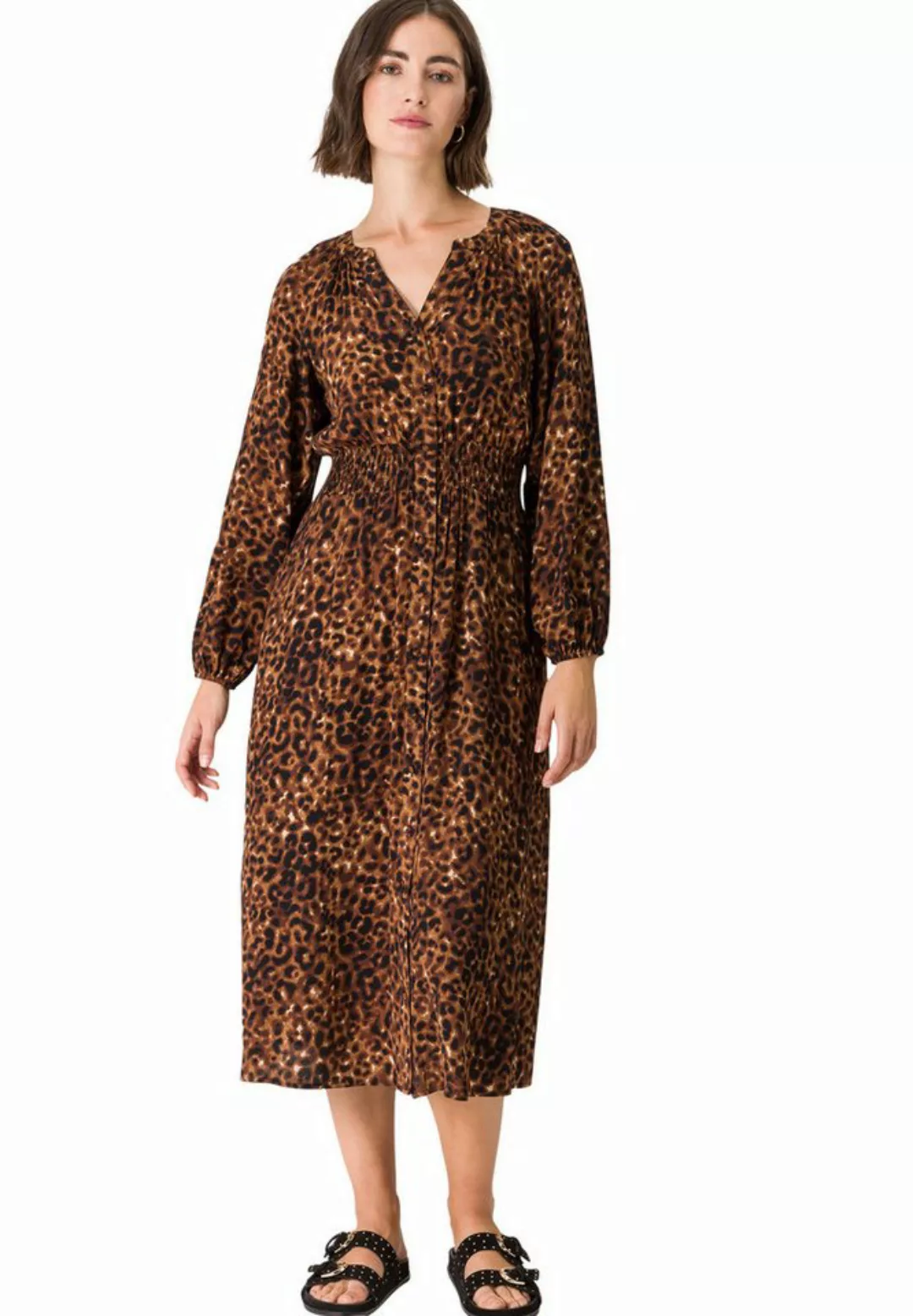 Zero Midikleid "zero Midikleid mit Leoprint", Knopfleiste günstig online kaufen