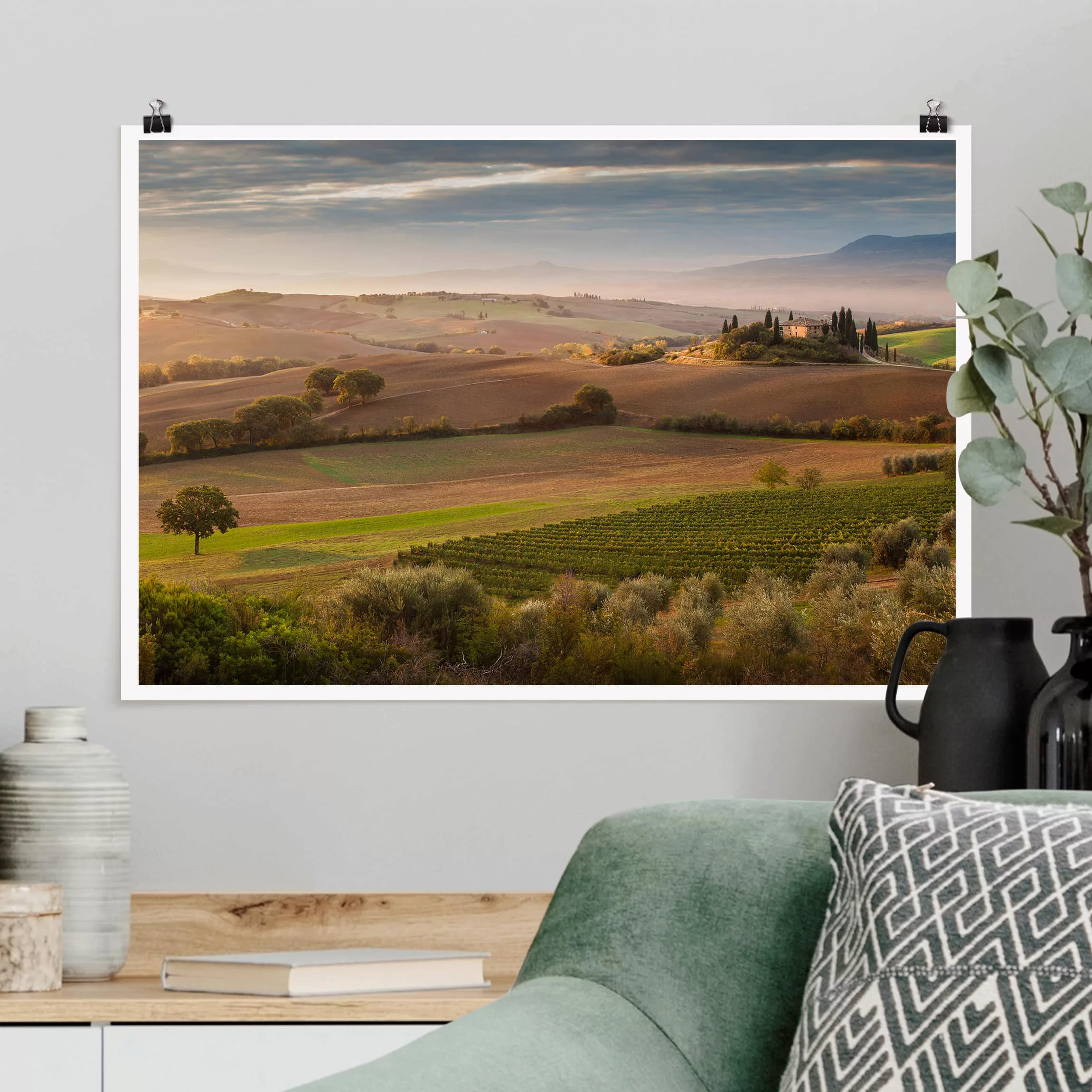 Poster Natur & Landschaft - Querformat Olivenhain in der Toskana günstig online kaufen