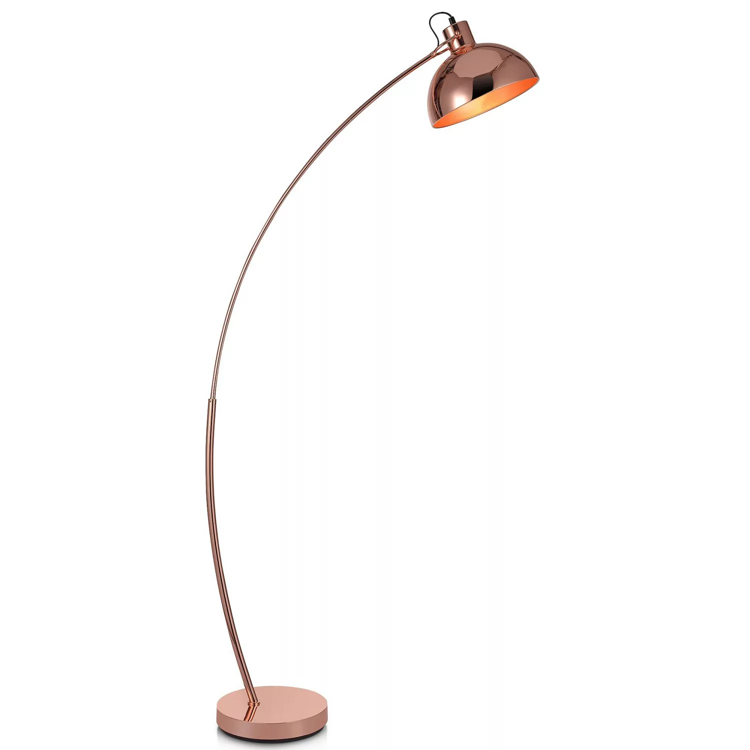 Teamson Home Arco 153 cm Metall Stehlampe Roségold Glockenschirm günstig online kaufen