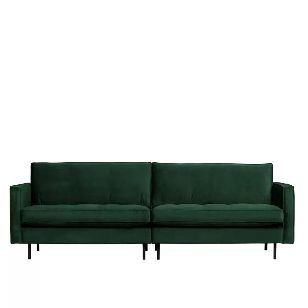 Samt Sofa in Grün 275 cm breit günstig online kaufen