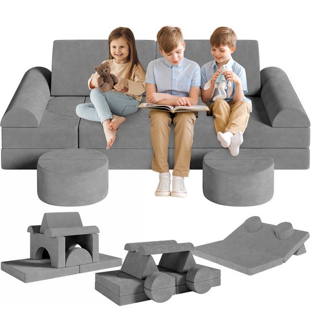 TLGREEN Kindersofa Spielsofa,14-Teilige Modulare Kinderspielcouch, Spielsof günstig online kaufen