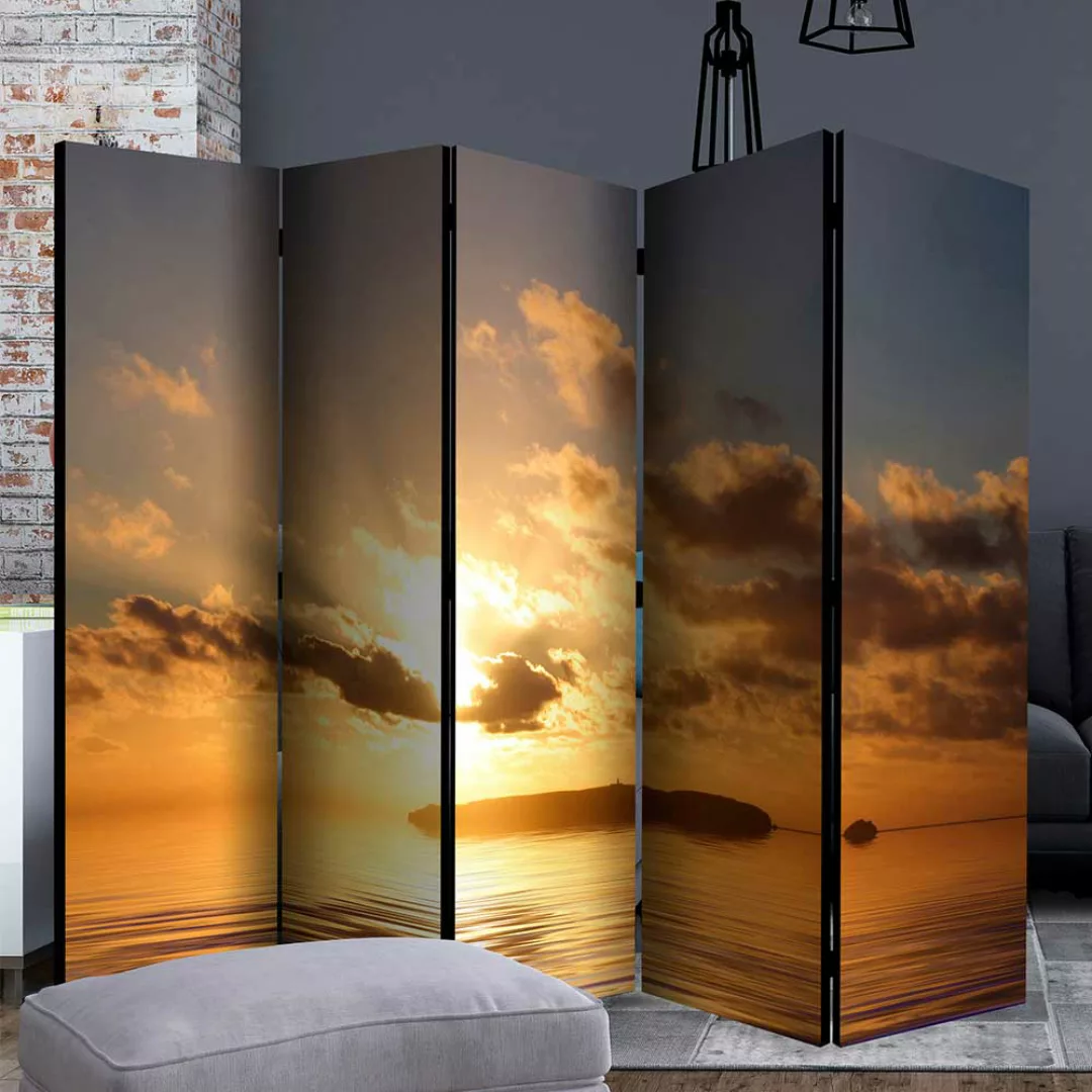 Paravent Umkleide mit Himmel - Wolken Motiv Leinwand Füllung günstig online kaufen