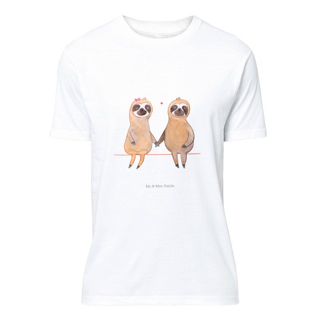 Mr. & Mrs. Panda T-Shirt Faultier Pärchen - Weiß - Geschenk, Faultier Deko, günstig online kaufen