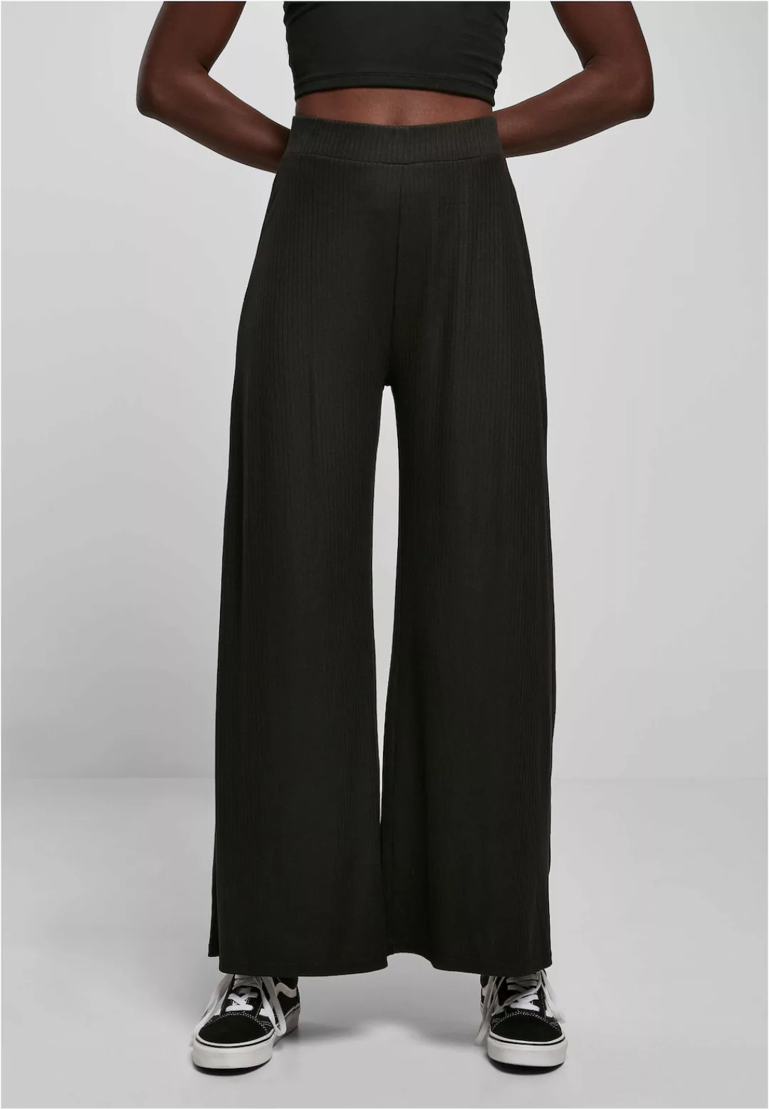 URBAN CLASSICS Stoffhose "Damen Ladies Rib Jersey Wide Leg Pants", (1 tlg.) günstig online kaufen