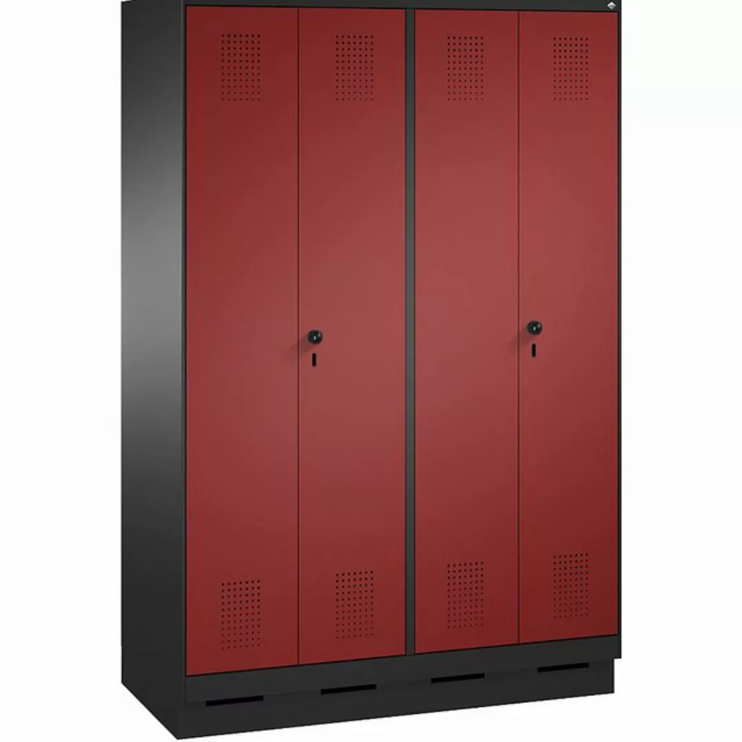 C+P Garderobenschrank Breite: 1200 mm x Tiefe: 500 mm x Höhe: 1800 mm rubin günstig online kaufen