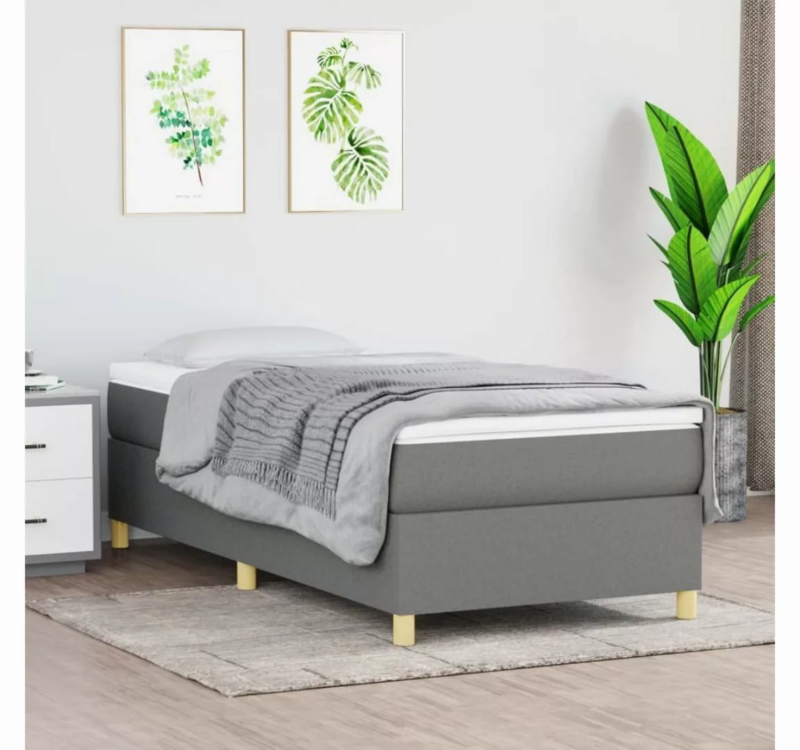 furnicato Bett Boxspringbett mit Matratze Dunkelgrau 80x200 cm Stoff günstig online kaufen