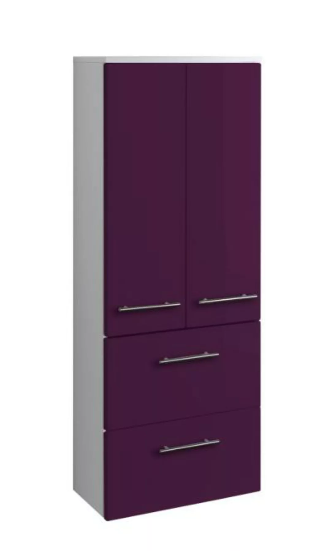 Midischrank 50 PARMA Held Möbel Weiß / Aubergine günstig online kaufen