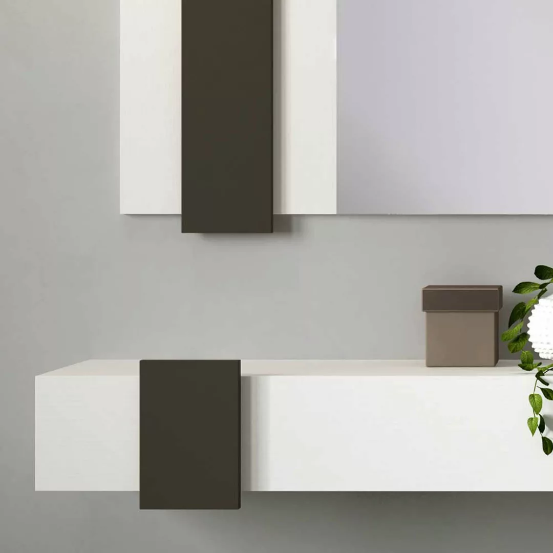 Wandspiegel und Konsole in Weiß und Schwarz modern (zweiteilig) günstig online kaufen