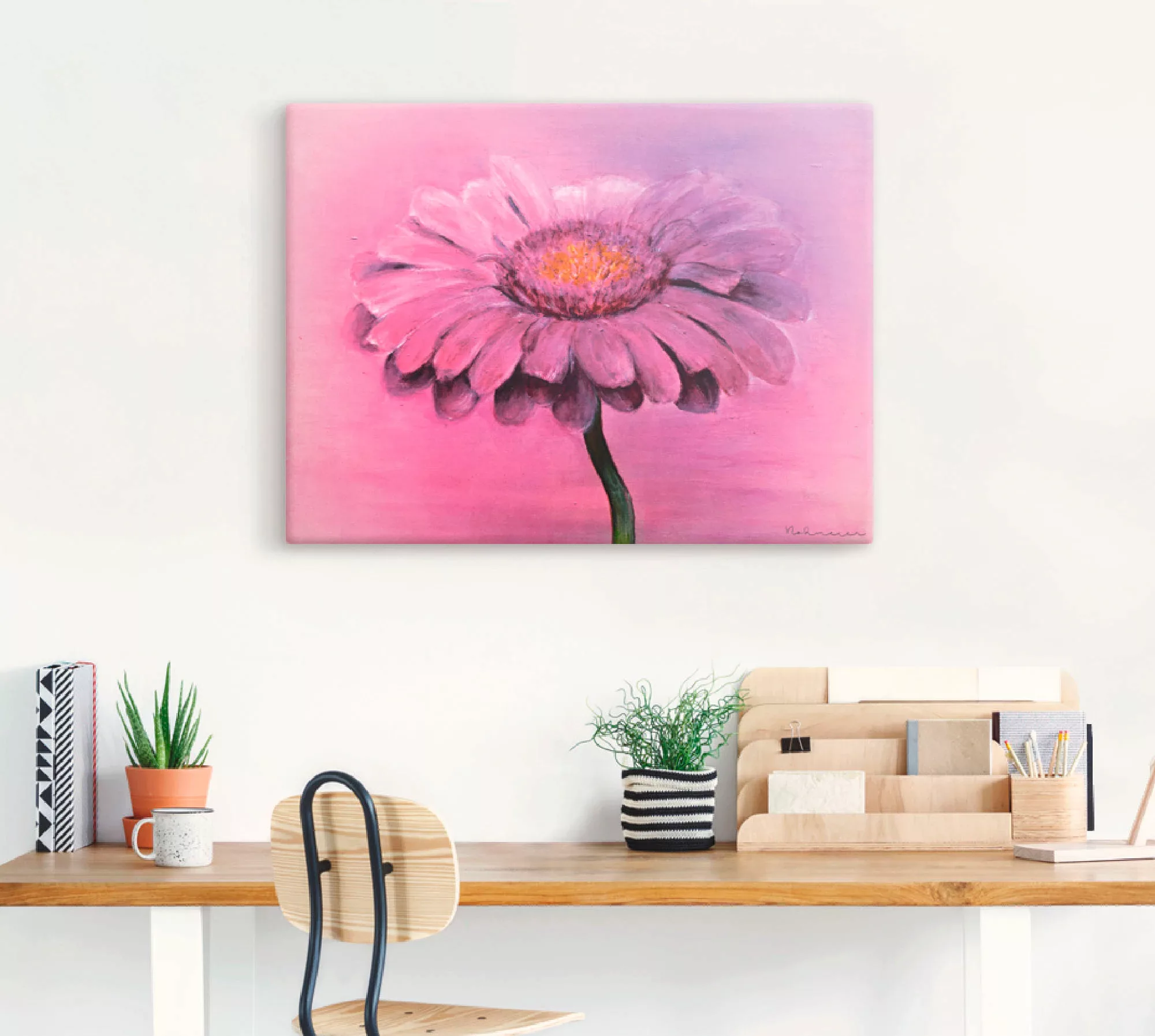 Artland Leinwandbild "Gerbera", Blumen, (1 St.), auf Keilrahmen gespannt günstig online kaufen