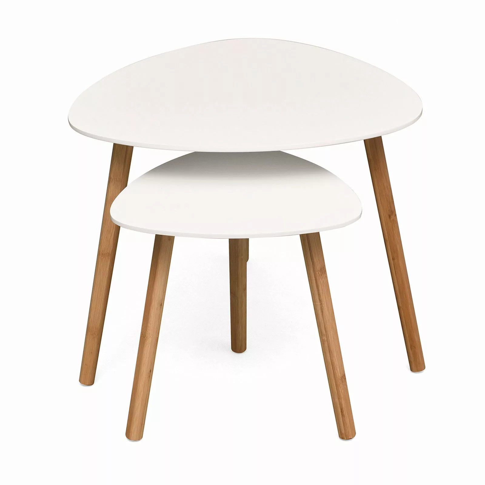 Kubus Couchtisch Bambus-Beistelltisch 2er Set Denali günstig online kaufen