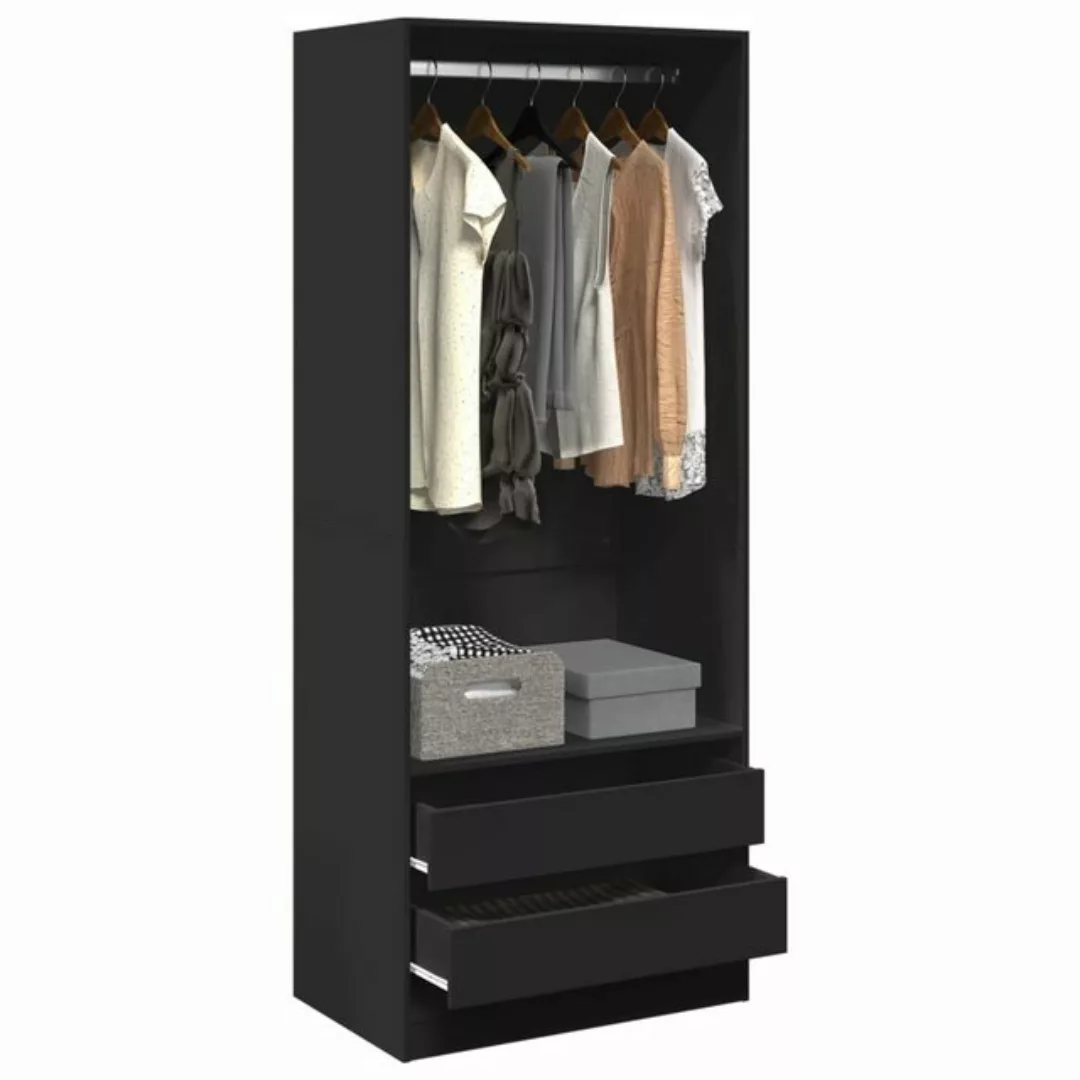 vidaXL Kleiderschrank Kleiderschrank Schwarz 80x50x200 cm Spanplatte günstig online kaufen