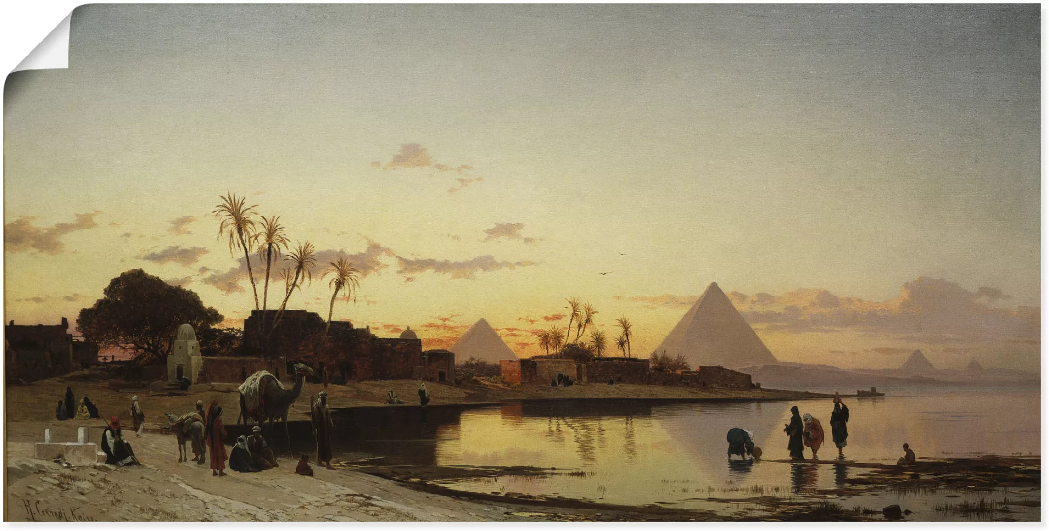 Artland Wandbild "Sonnenuntergang am Nil, Kairo.", Afrika, (1 St.), als Lei günstig online kaufen