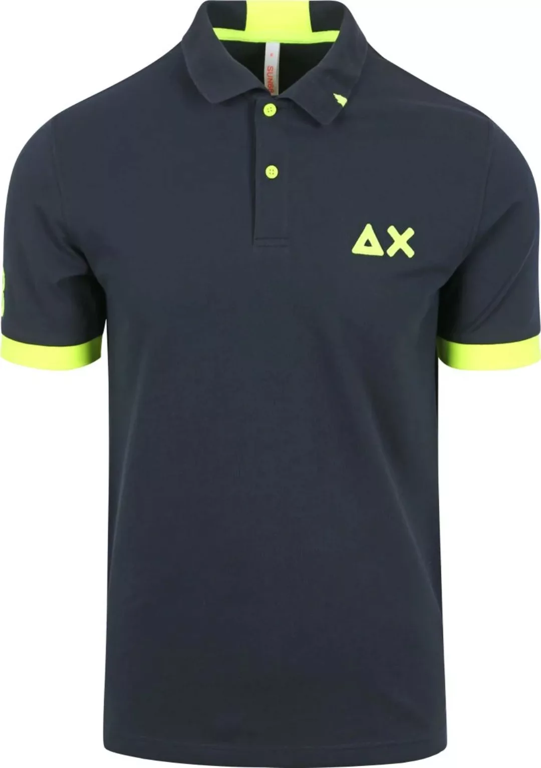 Sun68 Poloshirt Logo Fluo Navy - Größe M günstig online kaufen