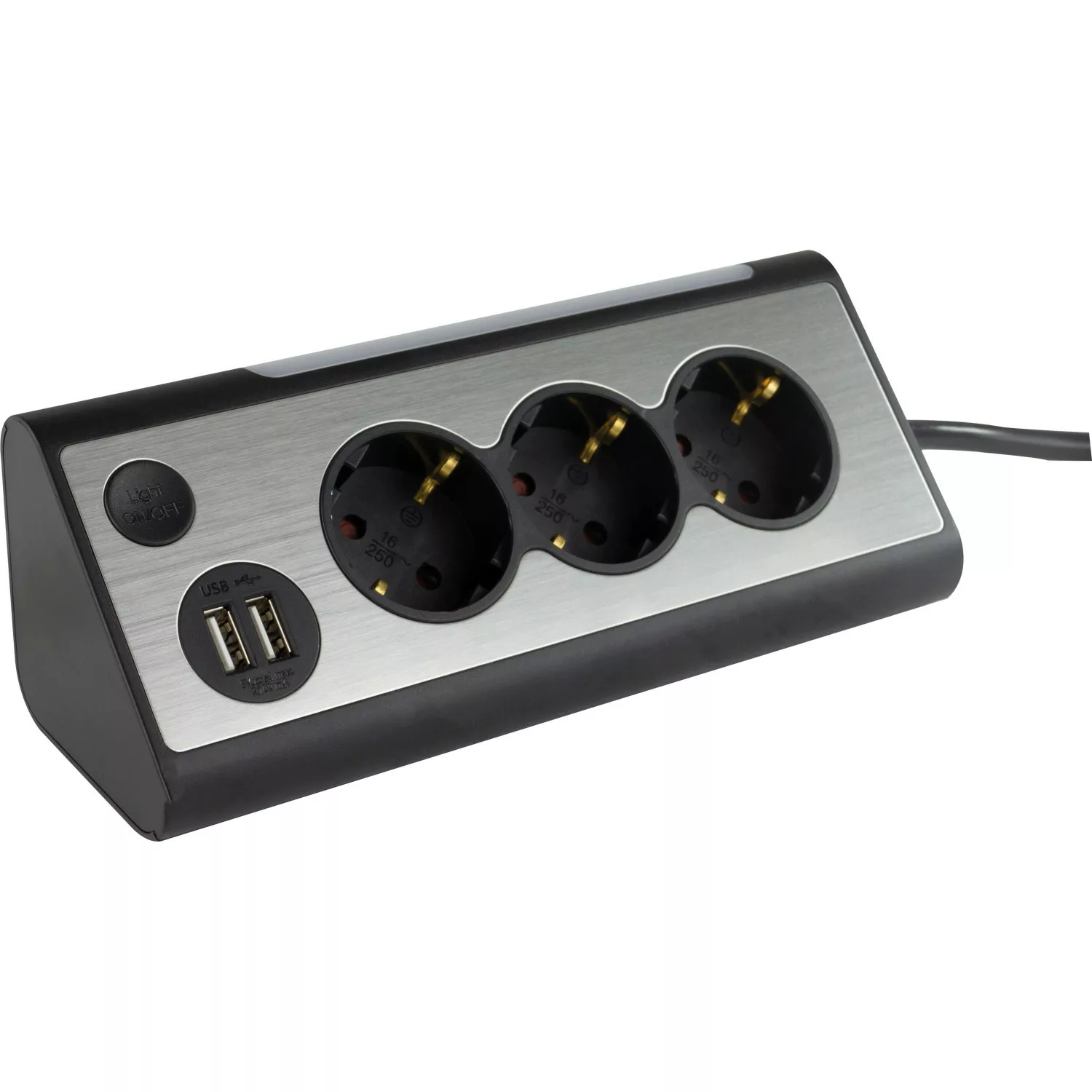 REV Ritter Steckdosenleiste Lightsocket LED-3+2-fach USB 10 lm 6500 K Schwa günstig online kaufen