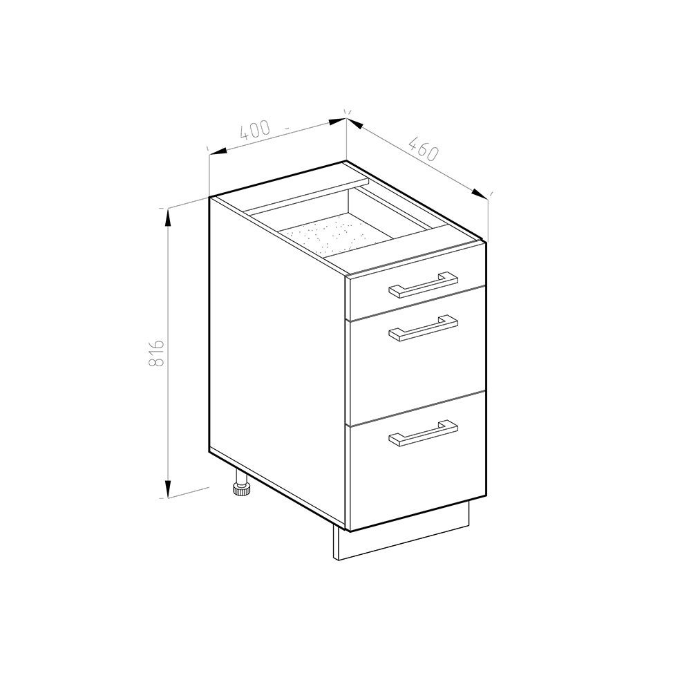 Vicco Unterschrank R-Line, Anthrazit Hochglanz/Weiß, 40 günstig online kaufen