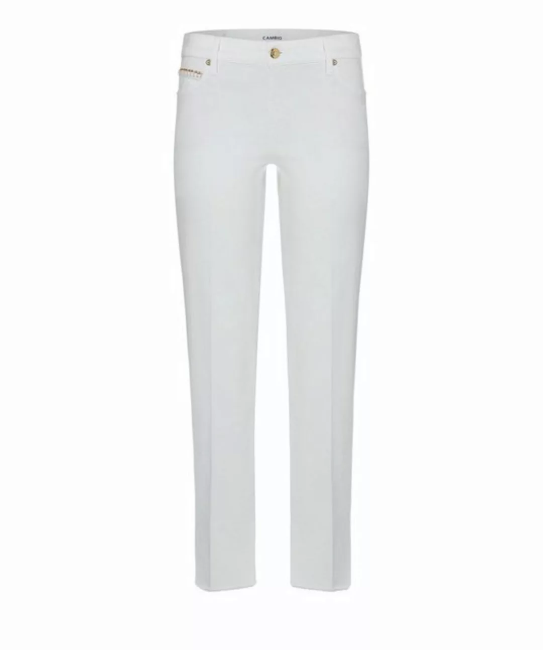 Cambio Regular-fit-Jeans Piper short, classy white & fringed günstig online kaufen