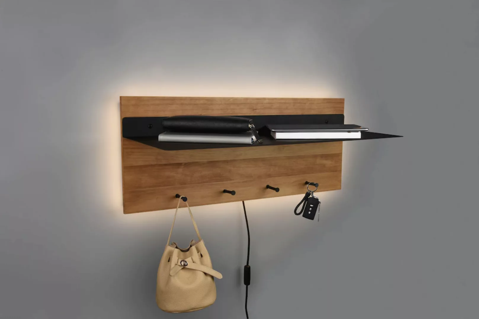 MIRRORS AND MORE Garderobenleiste »Samantha«, mit integriertem LED-Backligh günstig online kaufen
