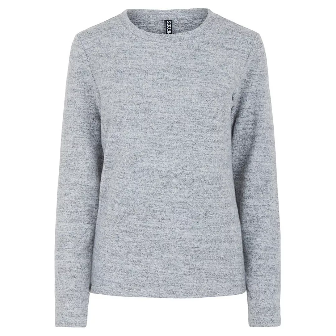 Pieces Pam Langarm-t-shirt Mit O-ausschnitt XL Light Grey Melange günstig online kaufen