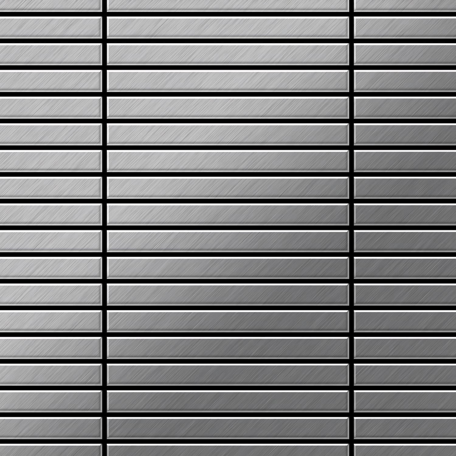 ALLOY Mosaik Fliese Massiv Metall Edelstahl Marine Gebürstet Grau 1,6mm Lin günstig online kaufen