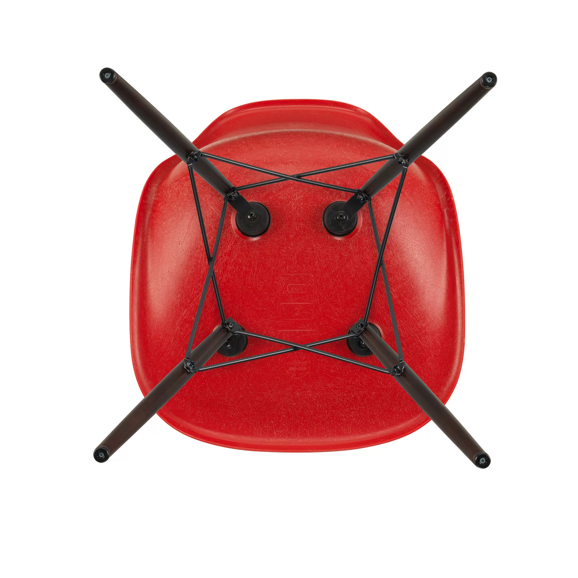 Vitra - Eames Fiberglass Side Chair DSW Ahorn dunkel - klassisches rot/Sitz günstig online kaufen