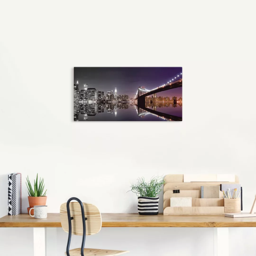 Artland Wandbild »New York Skyline nächtliche Reflektion«, Amerika, (1 St.) günstig online kaufen