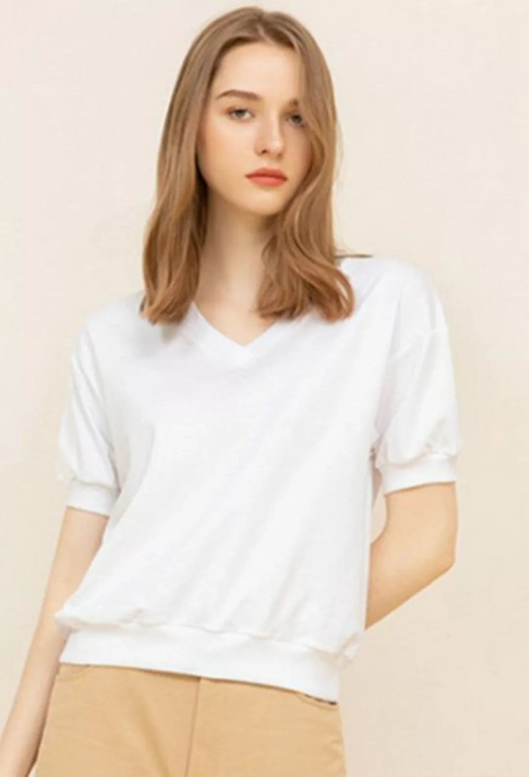 CHENIN Kurzarmhemd Damen Short Sleeve Button Down Square Neck T-Shirt Lässi günstig online kaufen